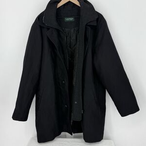 Ralph Lauren Overcoat Zip In Liner Black Men’s Size 44R